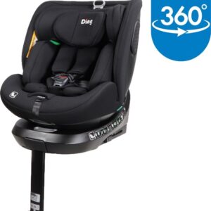 Ding Kai Autostoel - Zwart - 360° Draaibare Isofix Autostoel - i-Size - Vanaf 40 tot 150cm - 0 tot 12 jaar