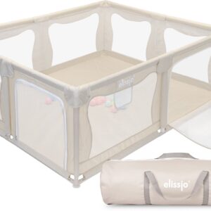 Elissio® - Grondbox – Baby Speelbox - Grondbox Baby - Kinderbox - Babybox - Playpen - 180x150 CM - Beige
