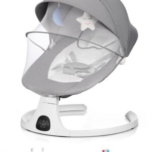 HeppieBabie Elektrische Wipstoel - Muziek en Swing Opties - 5 Punts Gordel - Babyschommel- Schommelstoel - Baby Swing - Met Ebook