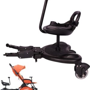 HeppieBabie - Meerijdplankje Deluxe - Met Zitje - Voor Kinderwagen/Buggy - Buggy Board - Met Ebook - Universeel
