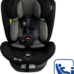 LUVION® Aegis 360° Autostoel Shadow Blend - i-Size ISOFIX - 40–150cm Autozitje Groep 0 1 2 3 - Zwart & Grijs