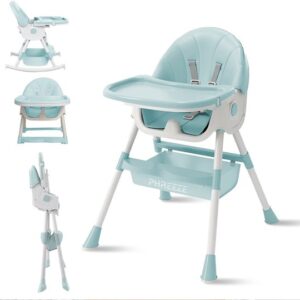 Phreeze Kinderstoel - Inklapbaar - Meegroeistoel 6 t/m 72 maanden - Afneembare Wielen - Eetstoel Baby & Peuter - Ook als Loopstoel, Wipstoel, Babystoel aan tafel / voor eten /...