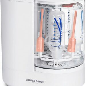 Vulpes Goods® Babycare - Baby Bottle Washer Pro - Automatische Baby Flessenwasser, Sterilisator & Droger - Elektrische Babyfles Reiniger - 360° Turbo‑jets, Glazen Design,...
