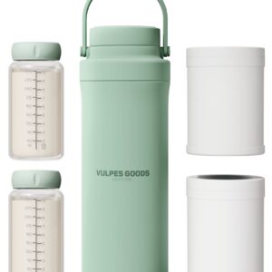 Vulpes Goods® BabyCare - Melkkoeler voor Onderweg - Draagbare Moedermelkkoeler - RVS Fles 750ml + 2x 300ml BPA-vrije Flesjes – Tot 24u Koeling – Draagbare Moedermelk Koeler –...