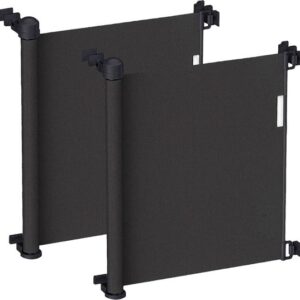 Goliving Oprolbaar Traphekje - 2 Stuks - Veiligheidshekje - Kinderhekje - Push & Turn - 10 tot 150 cm Breed - Aluminium frame - Mesh - Zwart