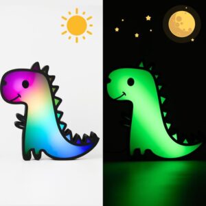 KiddieAlarm Dino Nachtlampje & Slaaptrainer - Kinderwekker - Slaapwekker - Peuterwekker - Baby - Peuter - Tiener - Dag- en nachtritme - Geen lawaai | Stil