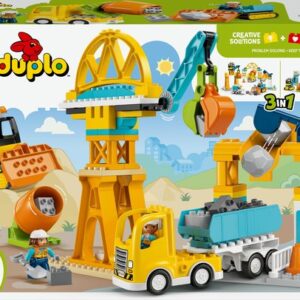 LEGO Duplo bouwplaats speelgoed - 3-in-1 bouwvoertuigen set.