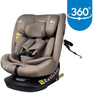 MamaLoes Autostoel Isofix - 360° Draaibaar - Sef Taupe - 40-150 cm - Autostoel groep 2 3 - i-Size